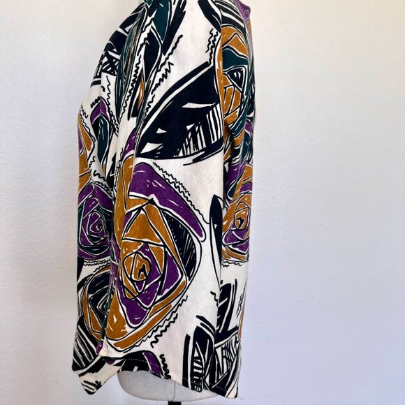90's NWT Jerico Women's Crop Blouse - Size Medium - Abstract Print - Picture 10 of 10